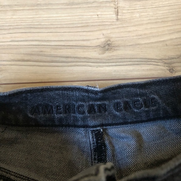 Women’s American Eagle Outfitters Washed Black Baggy Jean denim size 00 short - Picture 8 of 14